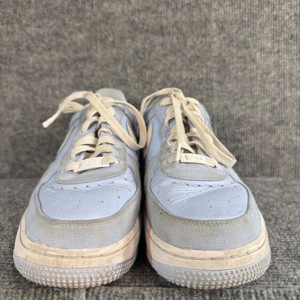 Nike Air Force 1 Low Light Blue Cream Leather Textile Sneakers AF1 Mens 7.5